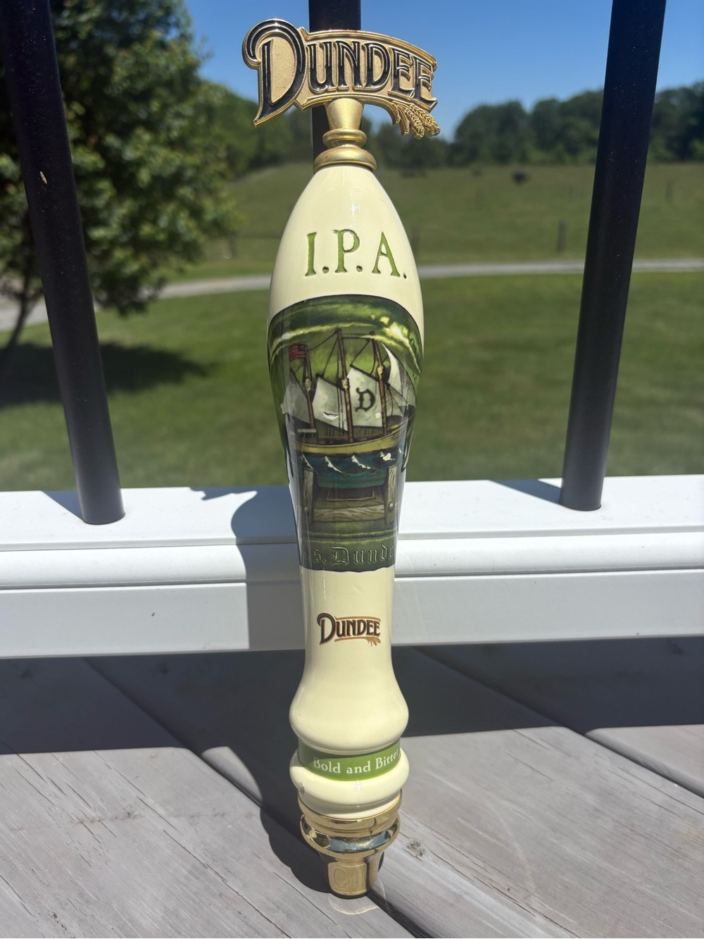 Dundee Brewery IPA beer tap handle